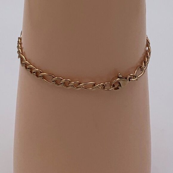Chain bracelet NWOT, rose gold over stainless 6.5 inch L, 1/4 in. W. - Picture 1 of 16
